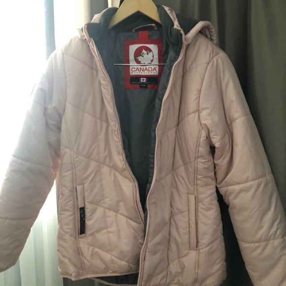 Canada Weather Gear Chevron Hooded Bomber Jacket - Blush - Picture 3 of 3